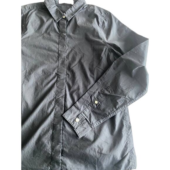 Everlane The Poplin Long Sleeve Button Down Shirt in Black size L nwot - Picture 4 of 5